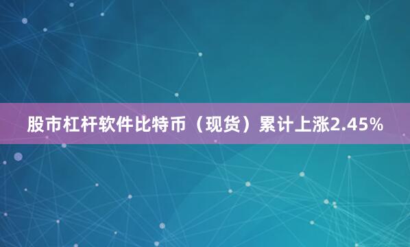 股市杠杆软件比特币（现货）累计上涨2.45%